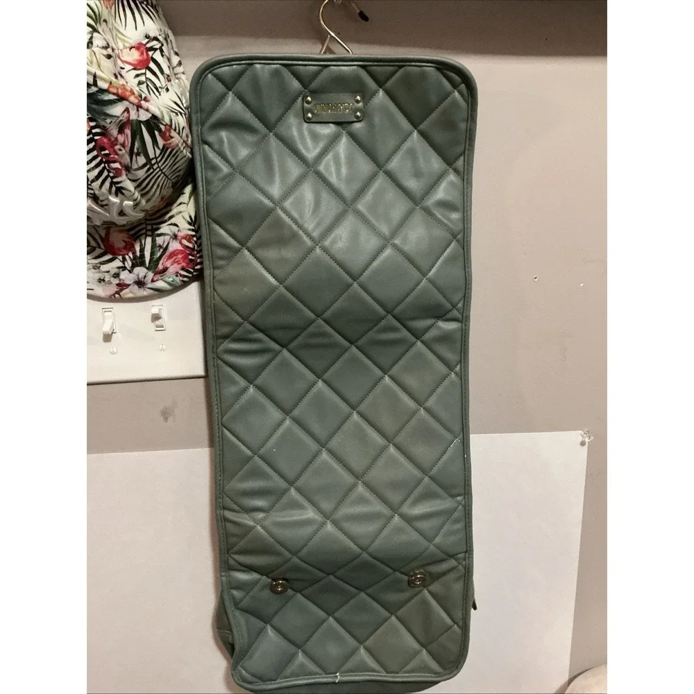 Joan & David Quilted Hanging Toiletry Bag Bgreen Travel Organizer Gold Zippers